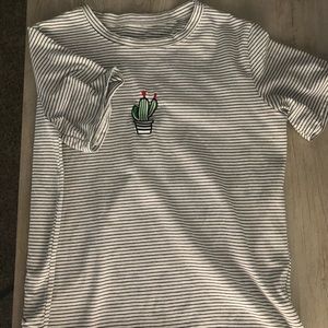 striped cactus t-shirt
